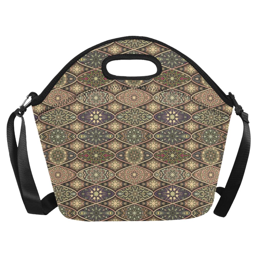 Mandala Motif Themed Design Print Neoprene Lunch Bag (Model 1669)(Large)-JTAMIGO.COM