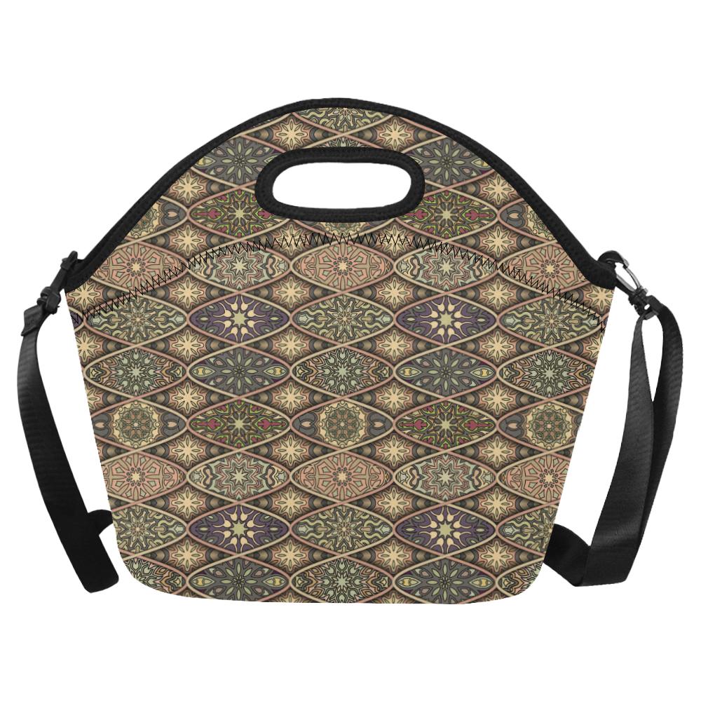 Mandala Motif Themed Design Print Neoprene Lunch Bag (Model 1669)(Large)-JTAMIGO.COM