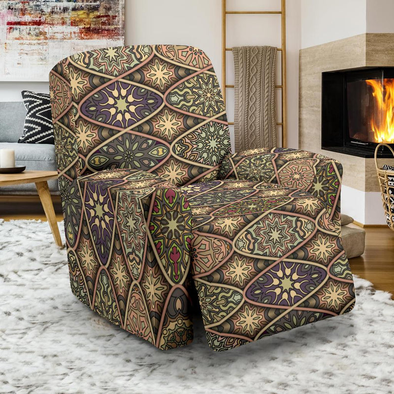 Mandala Motif Themed Design Print Recliner Slipcover-JTAMIGO.COM