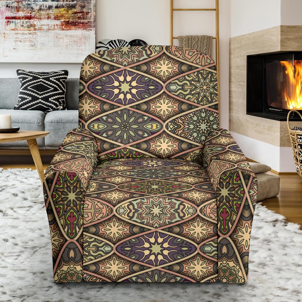Mandala Motif Themed Design Print Single Sofa Slipcover -JTAMIGO.COM