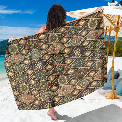 Mandala Motif Themed Design Print Sarong Pareo Wrap