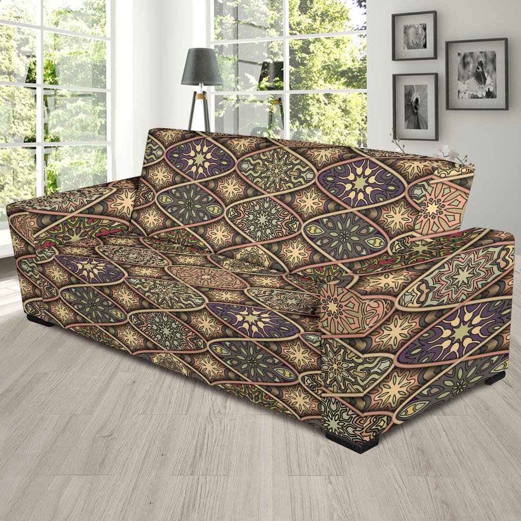 Mandala Motif Themed Design Print Sofa Slipcover-JTAMIGO.COM