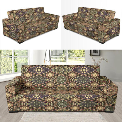 Mandala Motif Themed Design Print Sofa Slipcover-JTAMIGO.COM