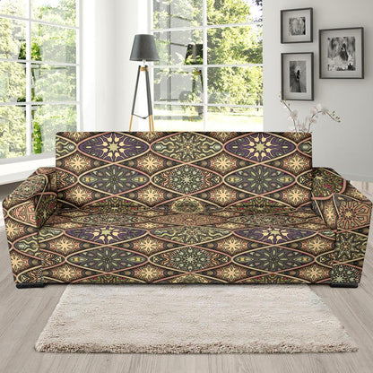 Mandala Motif Themed Design Print Sofa Slipcover-JTAMIGO.COM