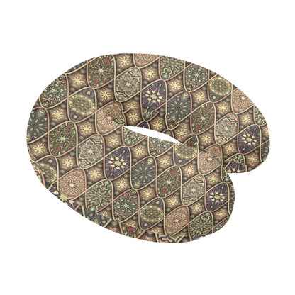 Mandala Motif Themed Design Print U-Shaped Travel Neck Pillow-JTAMIGO.COM