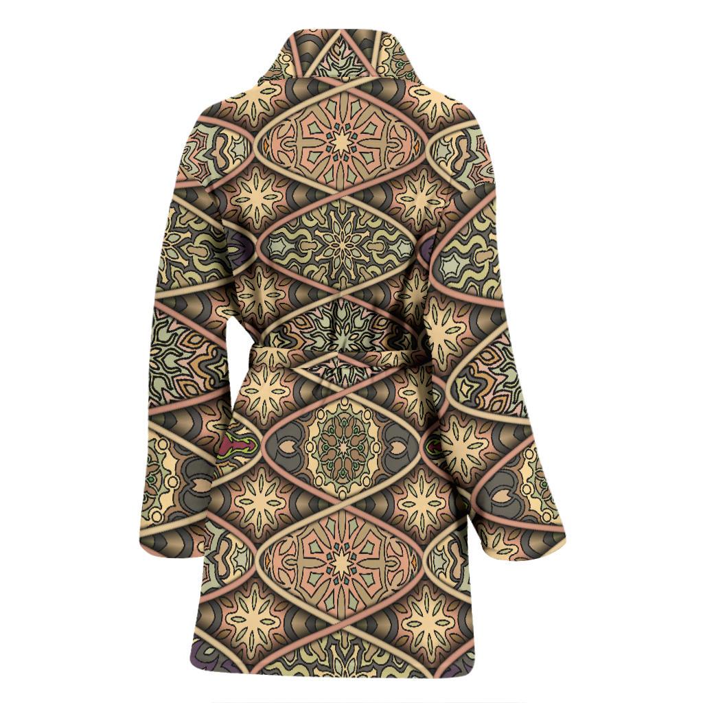 Mandala Motif Themed Design Print Women Bath Robe-JTAMIGO.COM