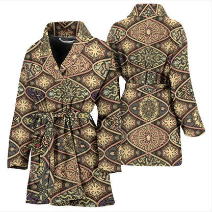 Mandala Motif Themed Design Print Women Bath Robe-JTAMIGO.COM