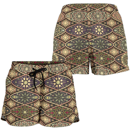 Mandala Motif Themed Design Print Women Shorts-JTAMIGO.COM