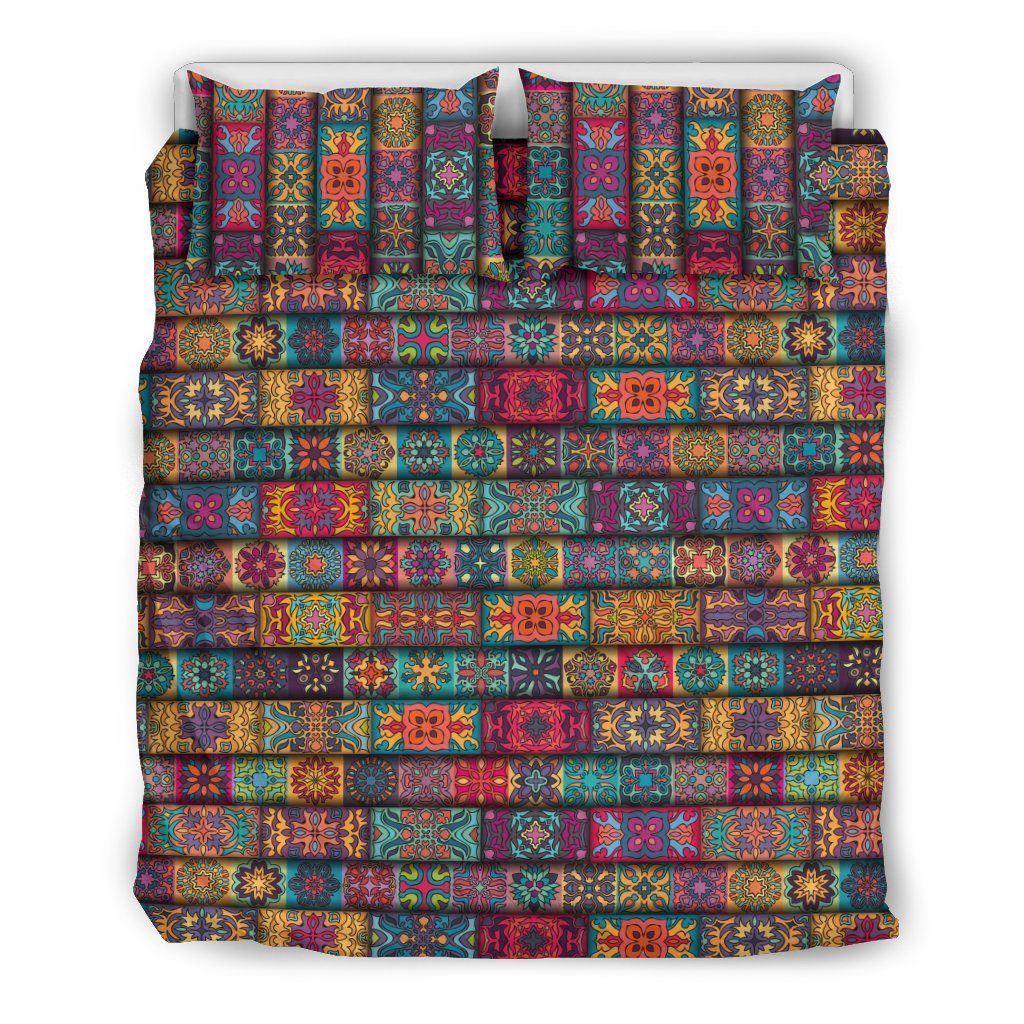 Mandala Style Design Print Duvet Cover Bedding Set