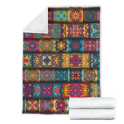 Mandala Style Design Print Fleece Blanket