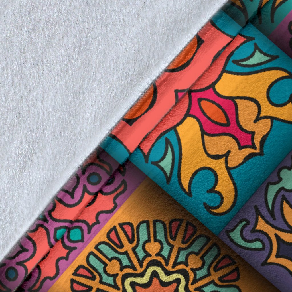 Mandala Style Design Print Fleece Blanket
