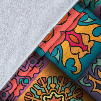 Mandala Style Design Print Fleece Blanket