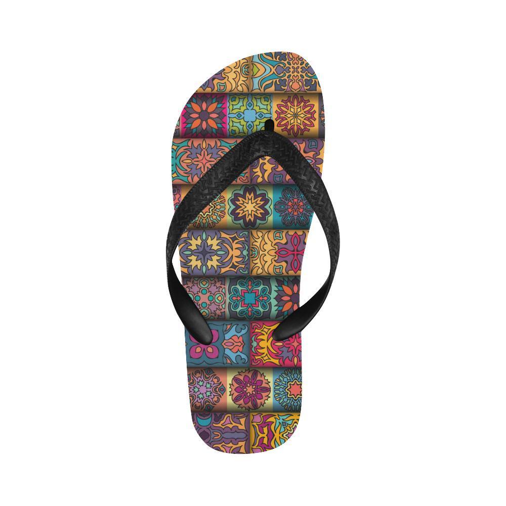 Mandala Style Design Print Flip Flops-JTAMIGO.COM