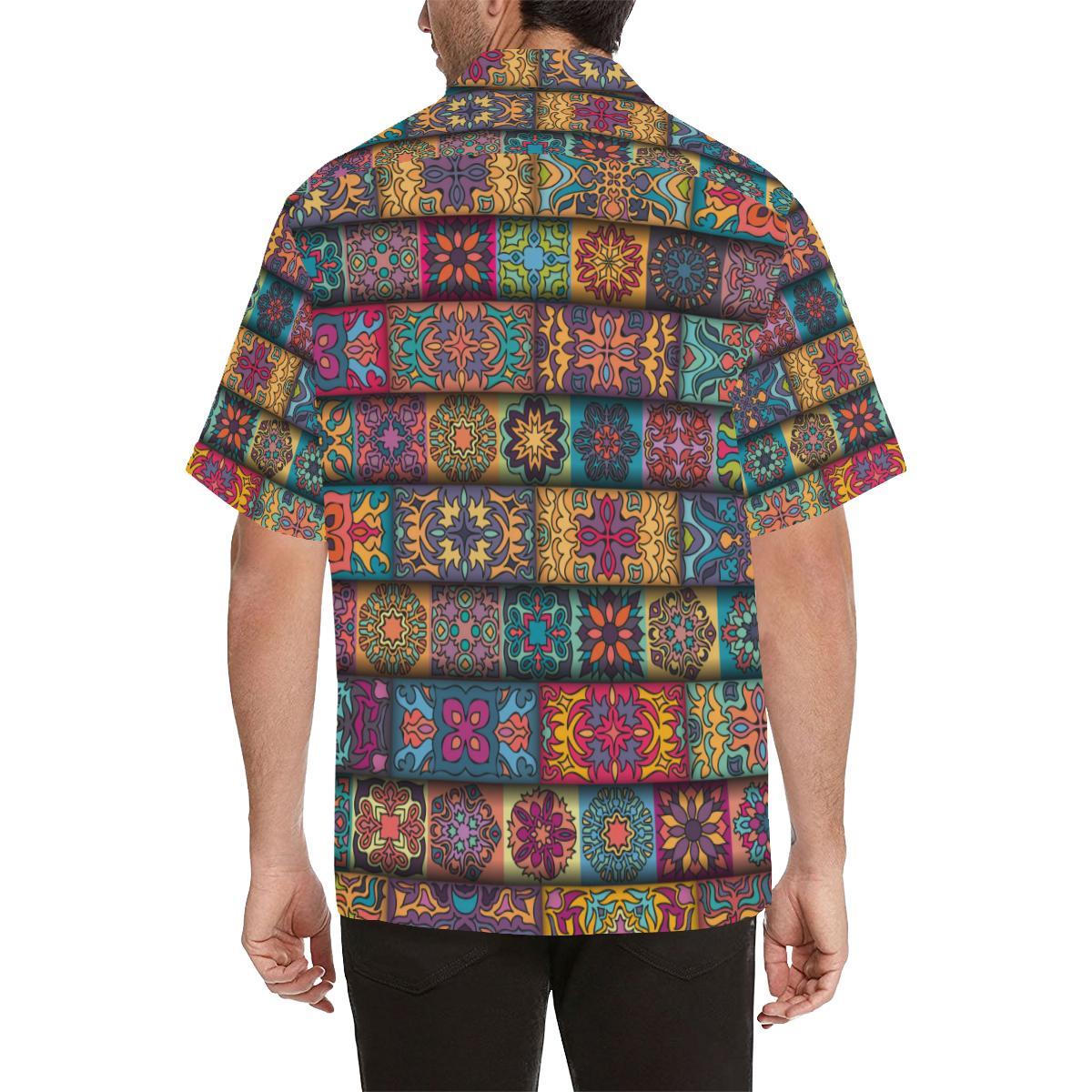 Mandala Style Design Print Men Aloha Hawaiian Shirt