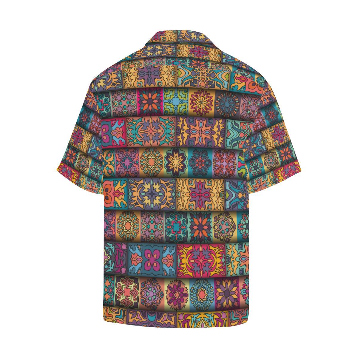 Mandala Style Design Print Men Aloha Hawaiian Shirt