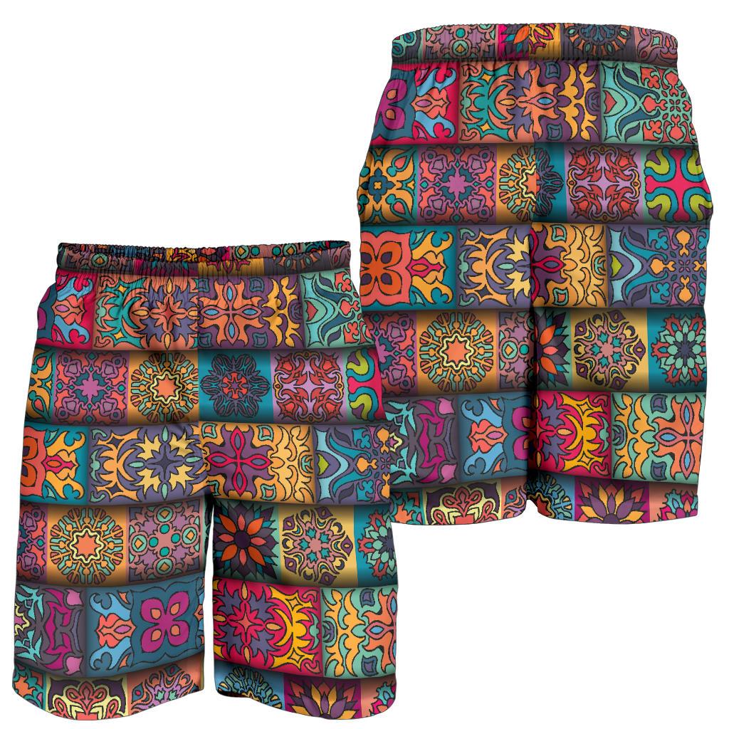 Mandala Style Design Print Mens Shorts-JTAMIGO.COM