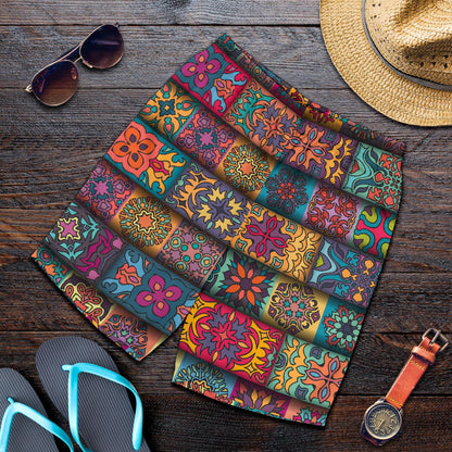 Mandala Style Design Print Mens Shorts-JTAMIGO.COM