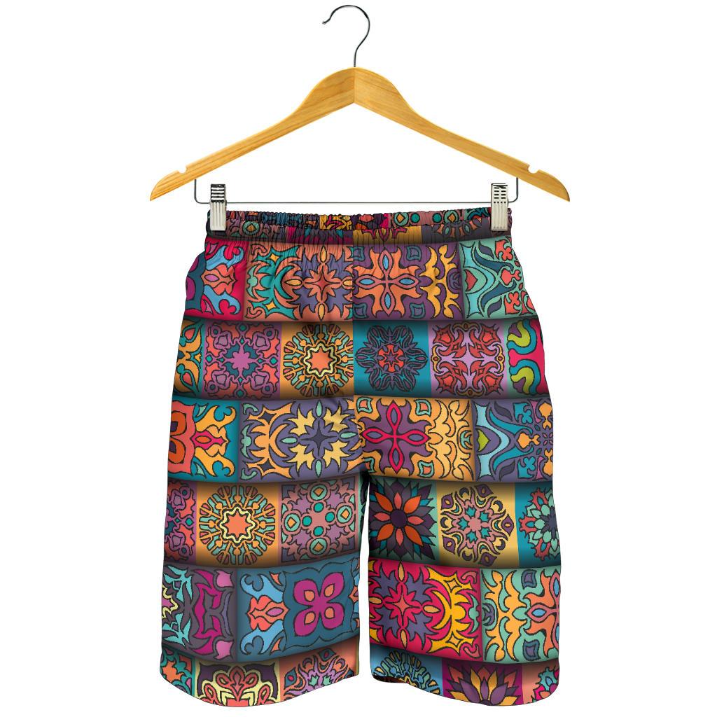 Mandala Style Design Print Mens Shorts-JTAMIGO.COM