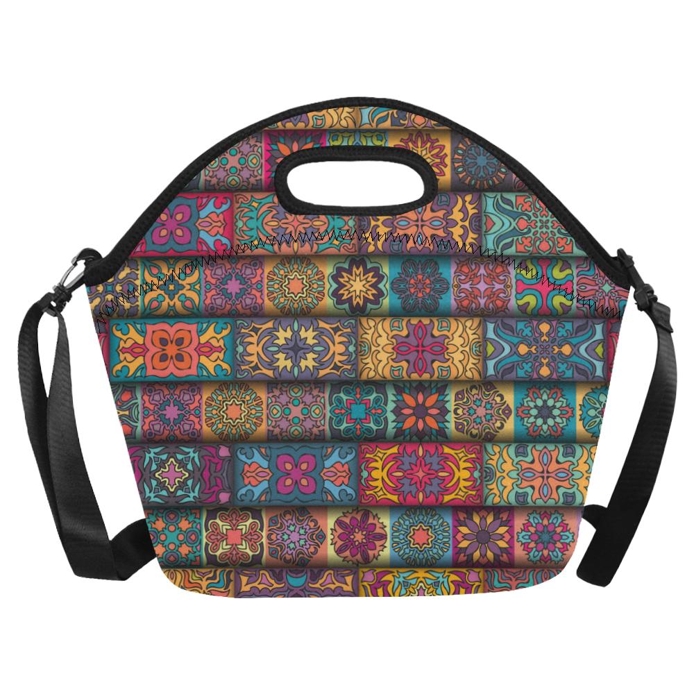 Mandala Style Design Print Neoprene Lunch Bag (Model 1669)(Large)-JTAMIGO.COM