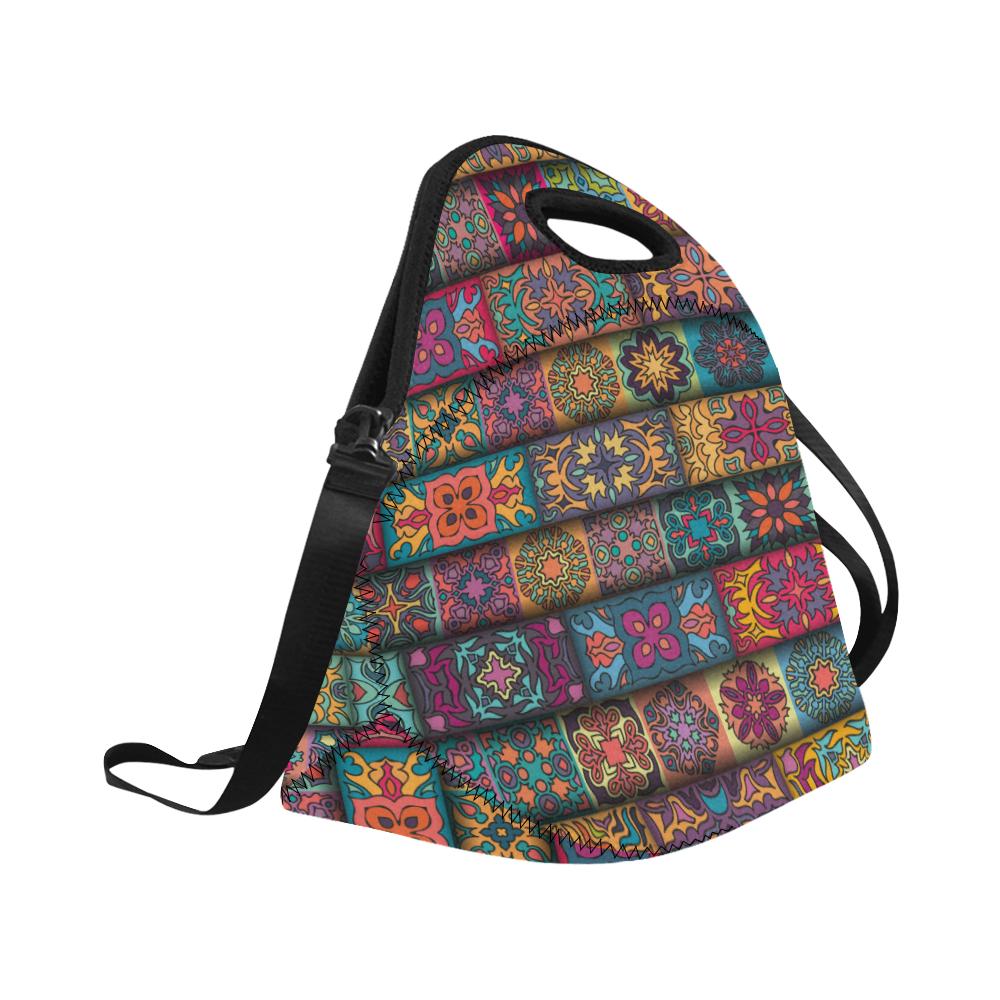 Mandala Style Design Print Neoprene Lunch Bag (Model 1669)(Large)-JTAMIGO.COM