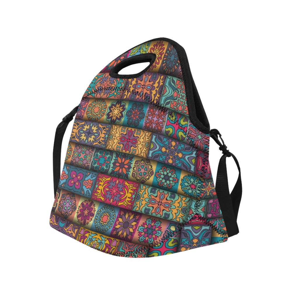 Mandala Style Design Print Neoprene Lunch Bag (Model 1669)(Large)-JTAMIGO.COM