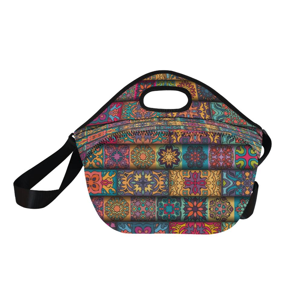 Mandala Style Design Print Neoprene Lunch Bag (Model 1669)(Large)-JTAMIGO.COM