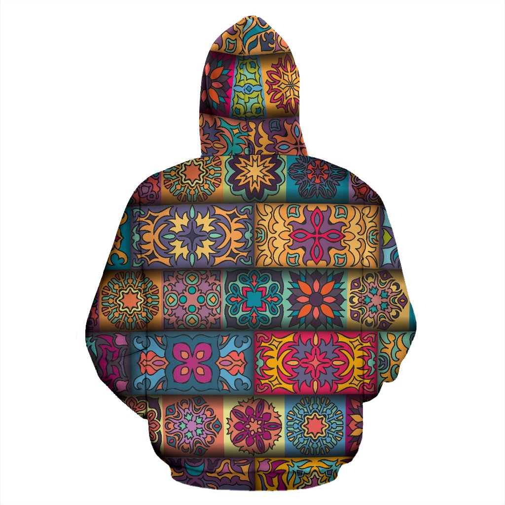 Mandala Style Design Print Pullover Hoodie
