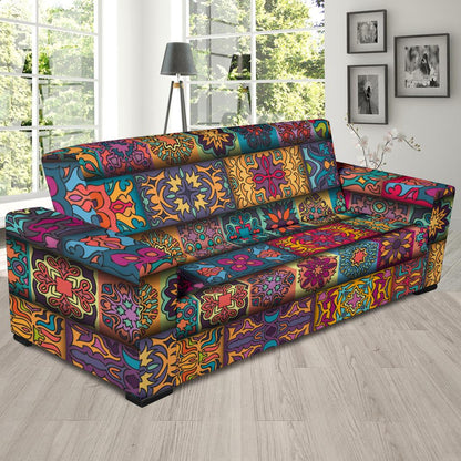Mandala Style Design Print Sofa Slipcover-JTAMIGO.COM
