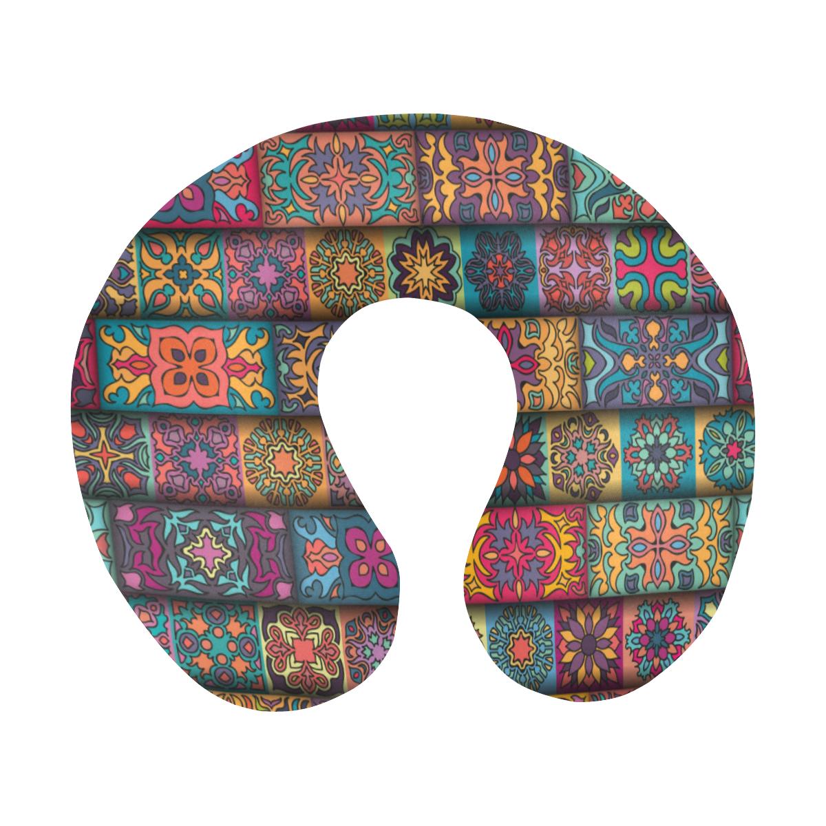 Mandala Style Design Print U-Shaped Travel Neck Pillow-JTAMIGO.COM