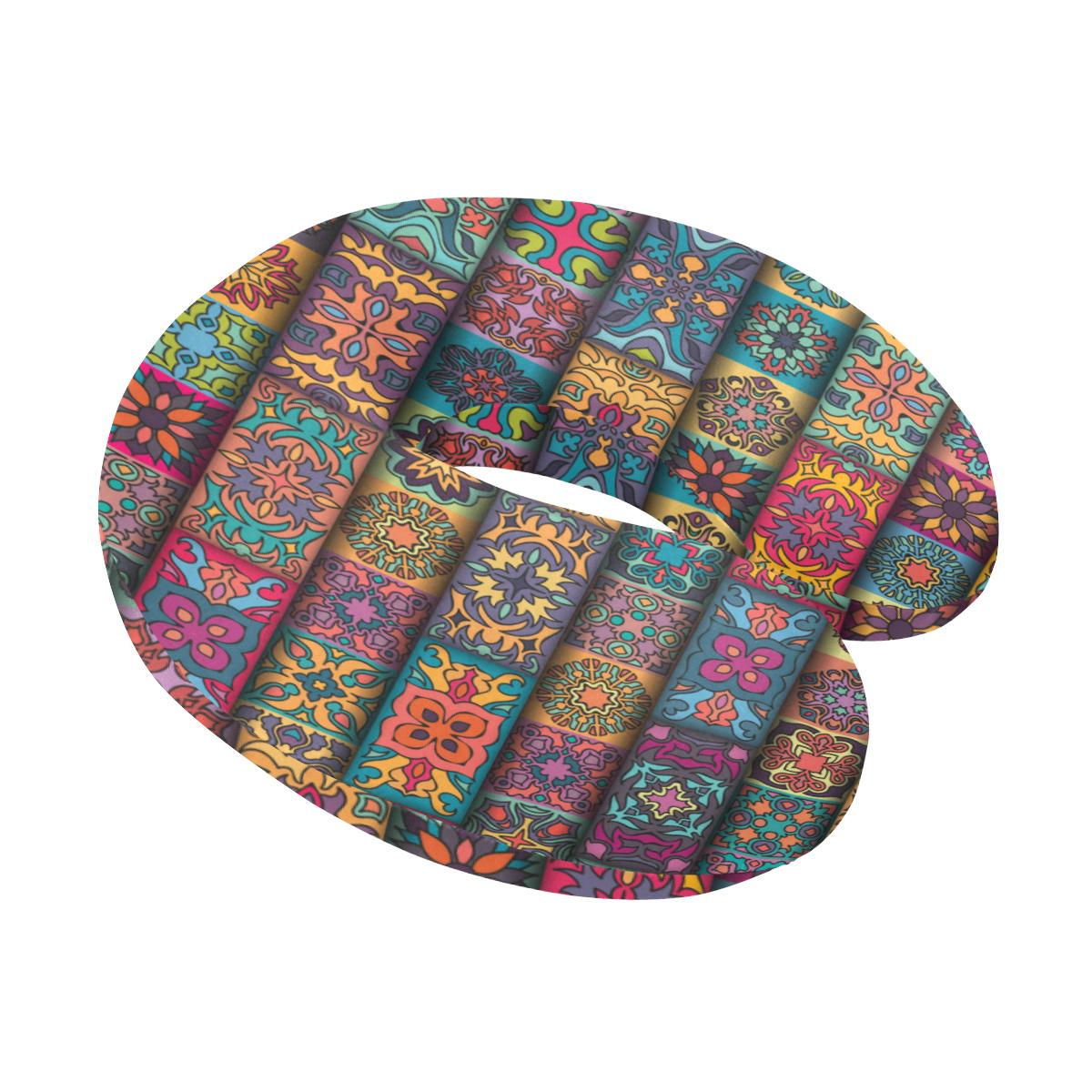 Mandala Style Design Print U-Shaped Travel Neck Pillow-JTAMIGO.COM