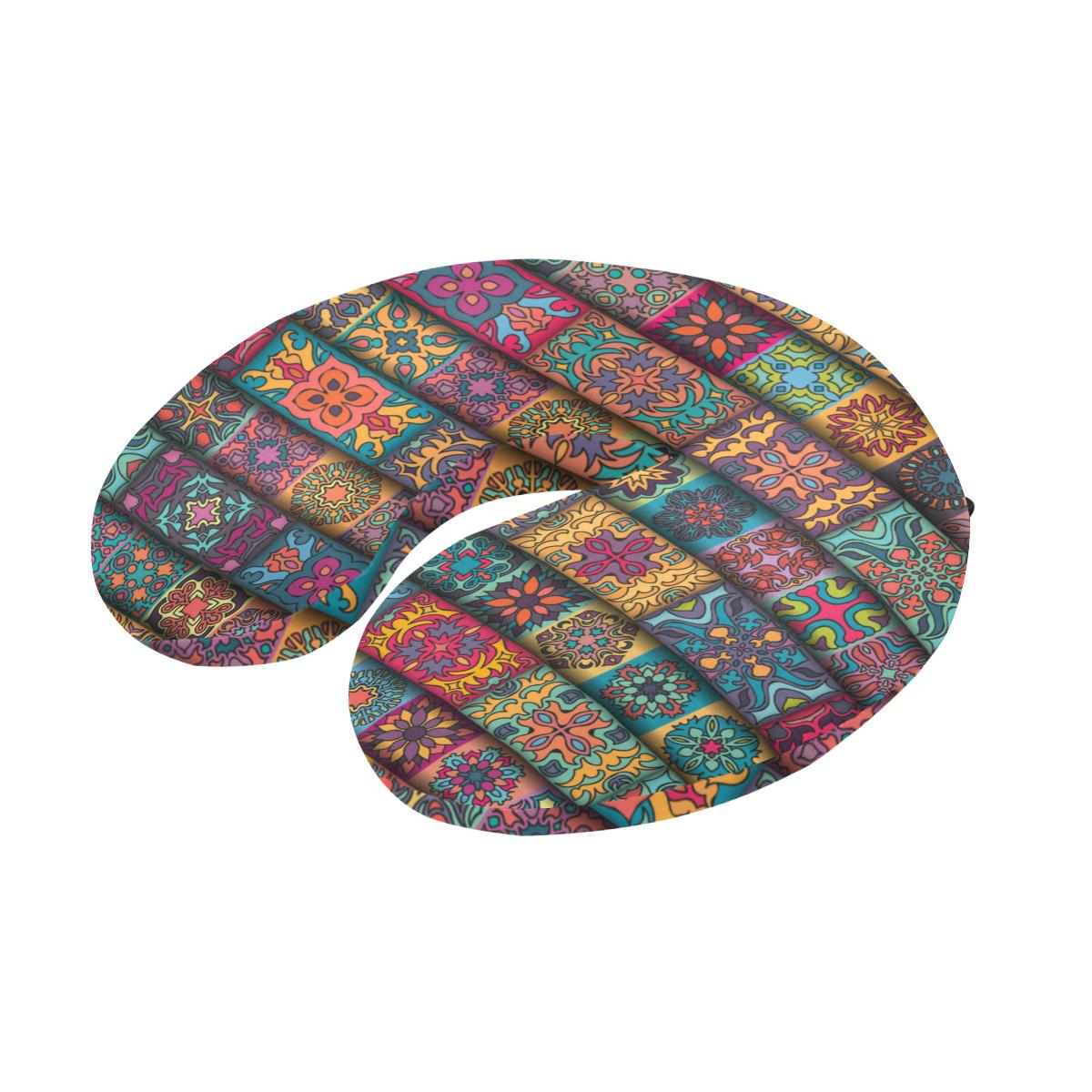 Mandala Style Design Print U-Shaped Travel Neck Pillow-JTAMIGO.COM