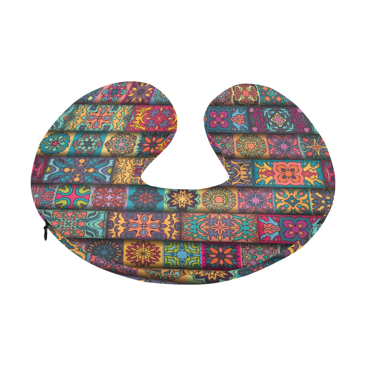 Mandala Style Design Print U-Shaped Travel Neck Pillow-JTAMIGO.COM