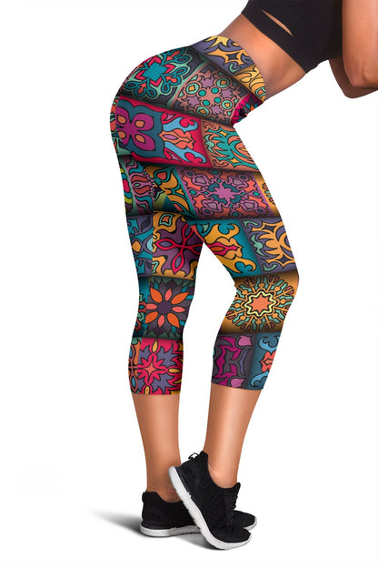 Mandala Style Design Print Women Capris