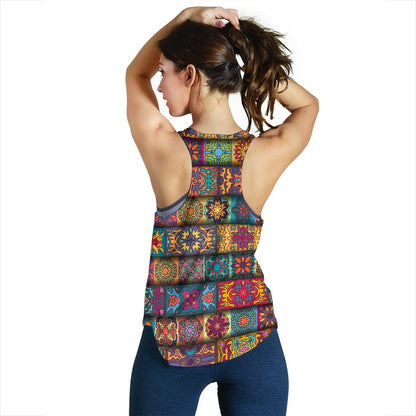 Mandala Style Design Print Women Racerback Tank Top