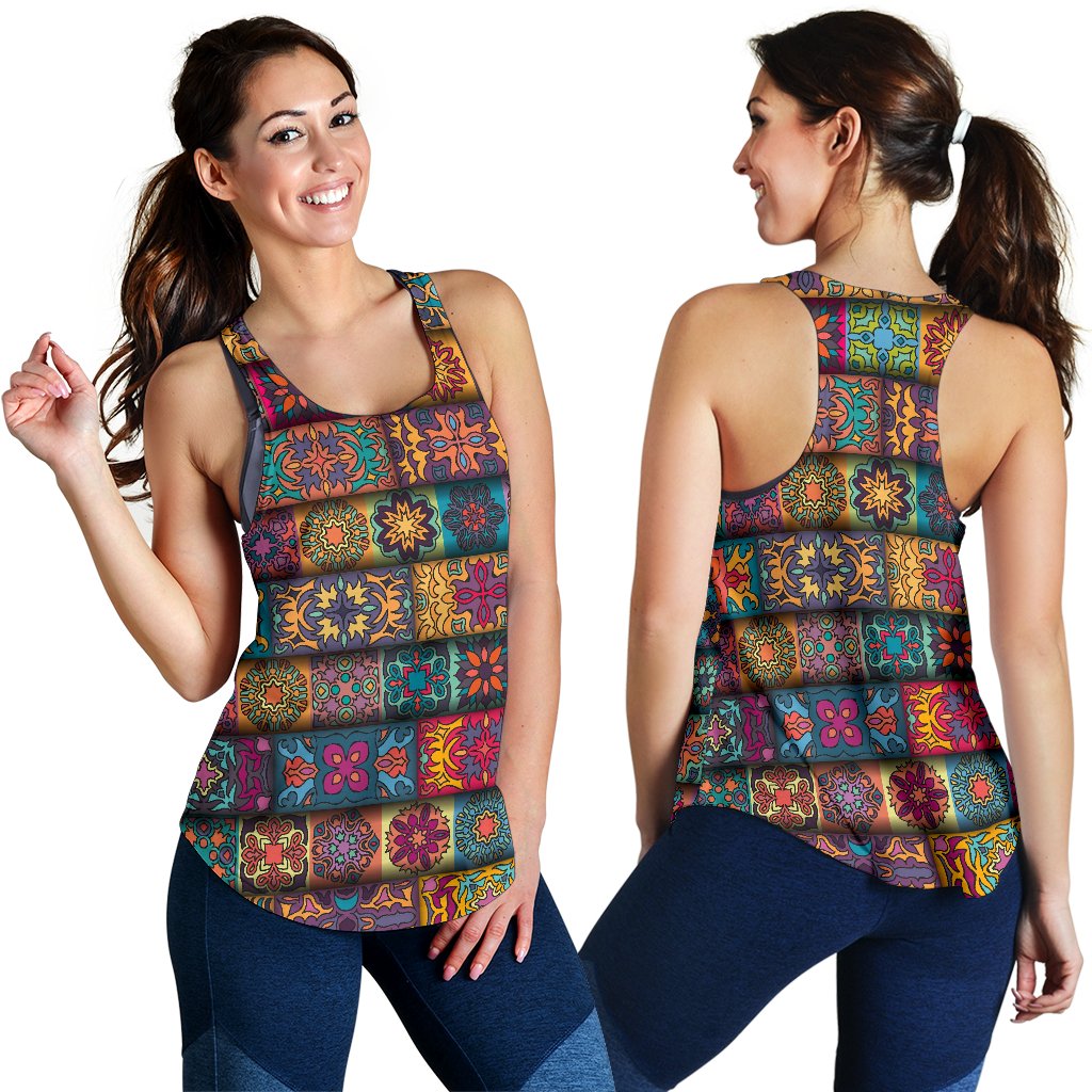 Mandala Style Design Print Women Racerback Tank Top