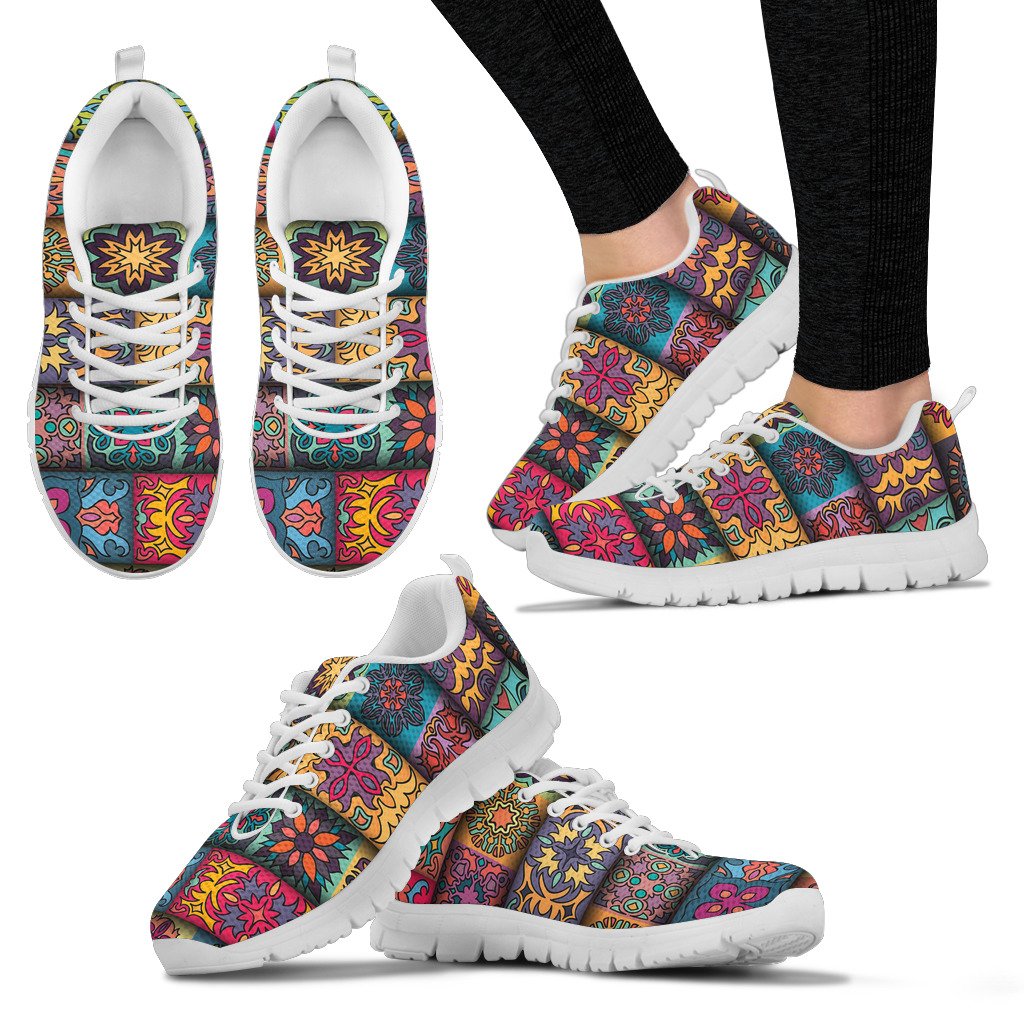 Mandala Style Design Print Women Sneakers Shoes
