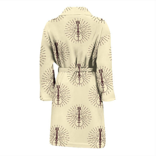 Mandolin Pattern Print Design 02 Men Bathrobe-JORJUNE.COM