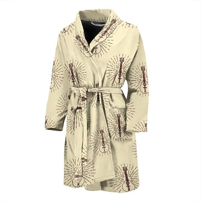 Mandolin Pattern Print Design 02 Men Bathrobe-JORJUNE.COM