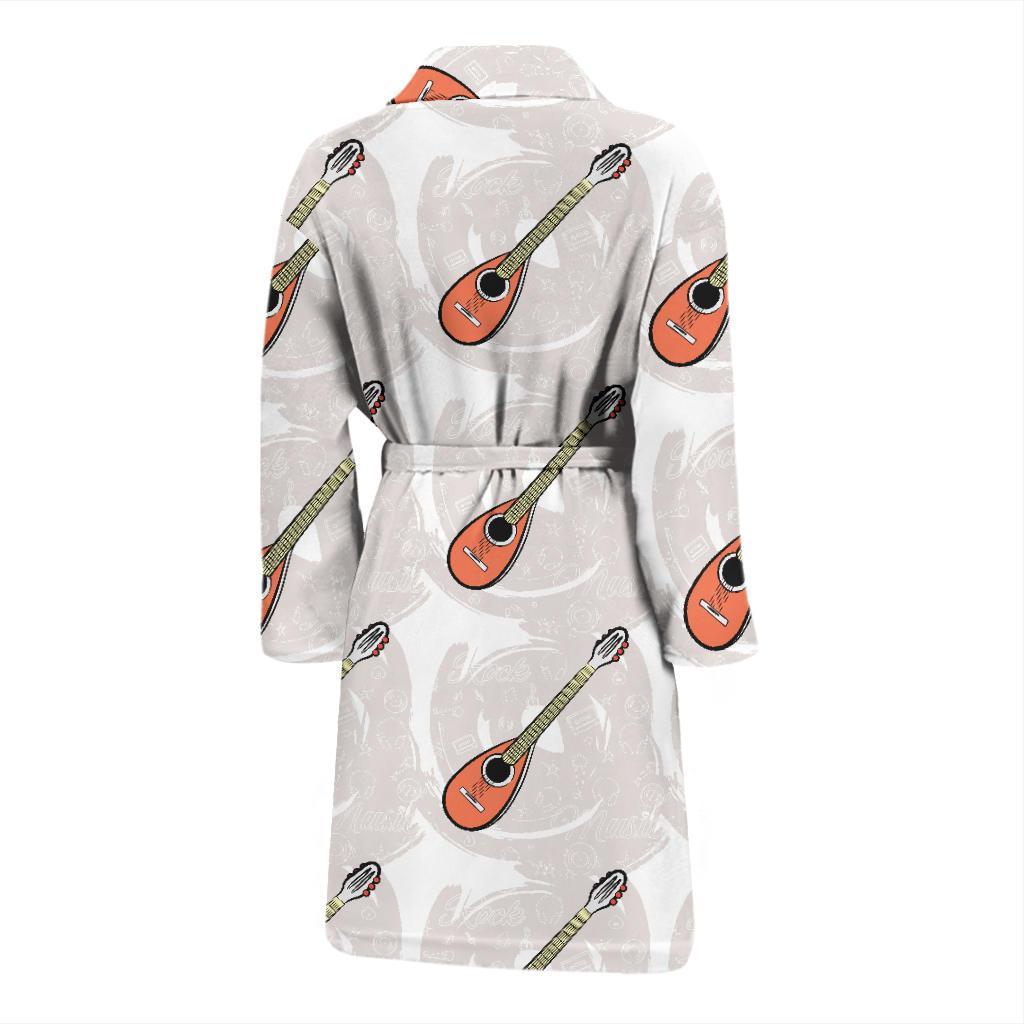 Mandolin Pattern Print Design 03 Men Bathrobe-JORJUNE.COM