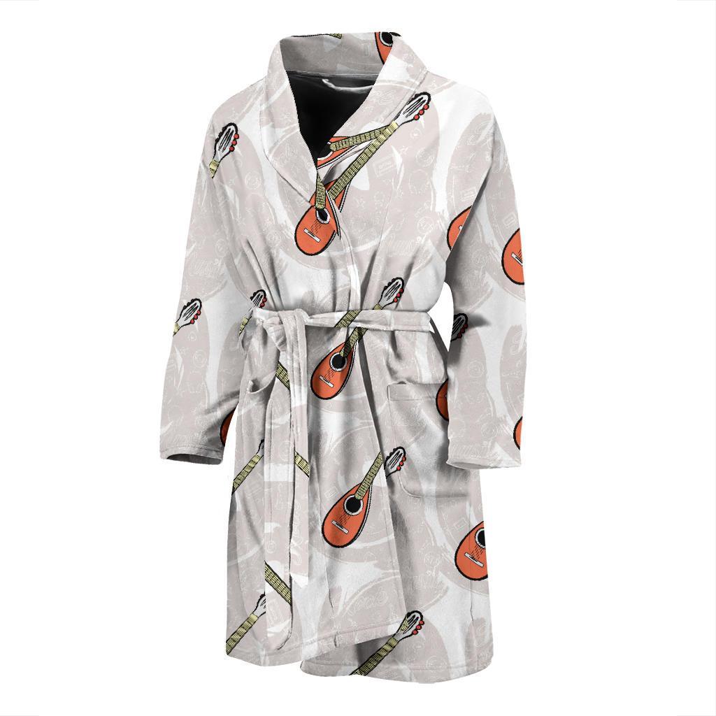 Mandolin Pattern Print Design 03 Men Bathrobe-JORJUNE.COM