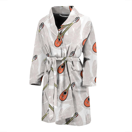 Mandolin Pattern Print Design 03 Men Bathrobe-JORJUNE.COM