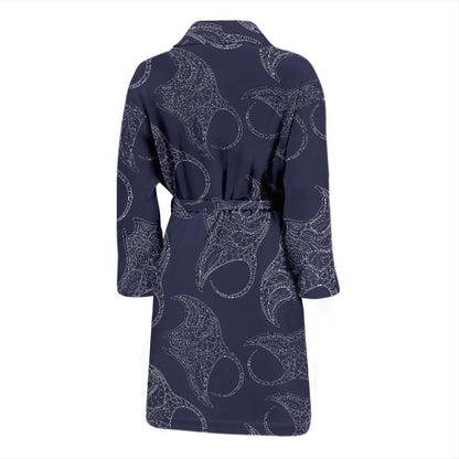 Manta Ray Pattern Print Design 01 Men Bathrobe-JORJUNE.COM