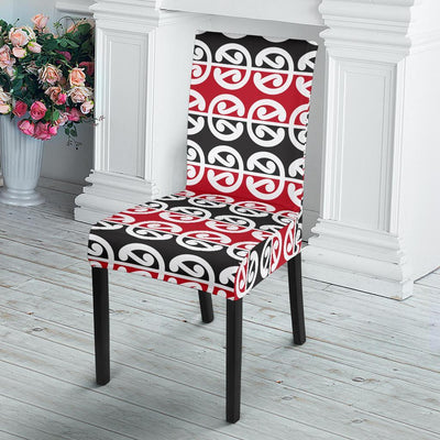 Maori Classic Themed Design Print Dining Chair Slipcover-JTAMIGO.COM