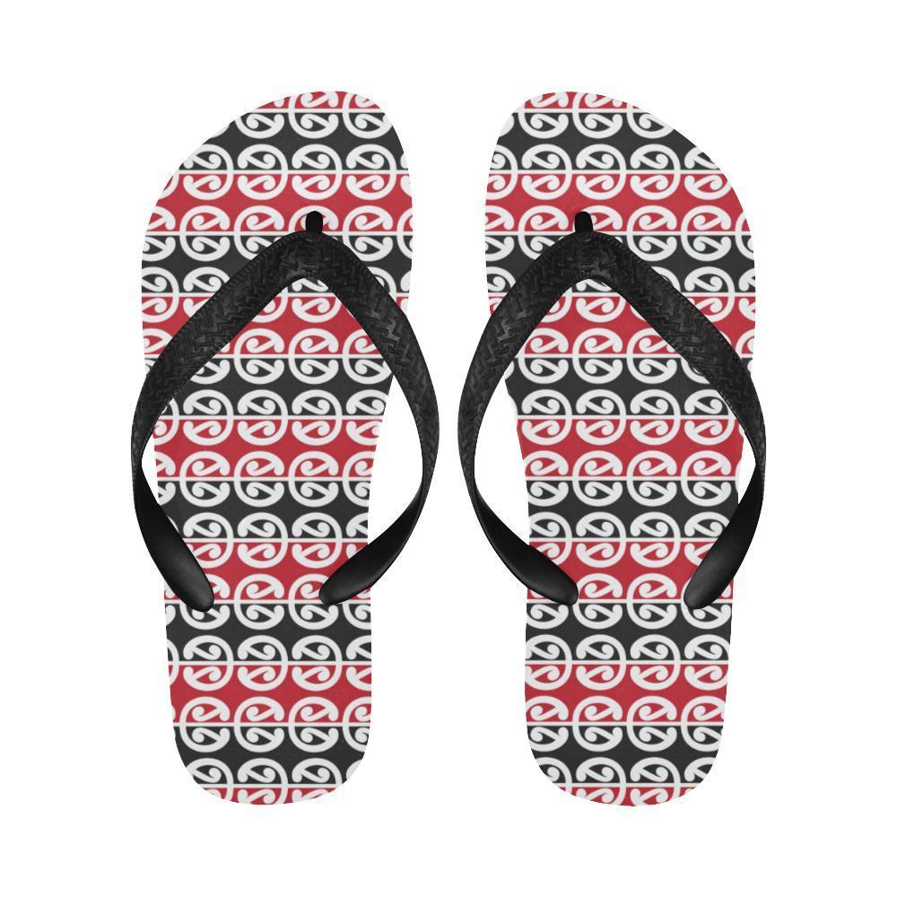 Maori Classic Themed Design Print Flip Flops-JTAMIGO.COM