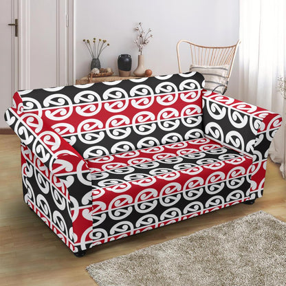 Maori Classic Themed Design Print Loveseat Slipcover-JTAMIGO.COM