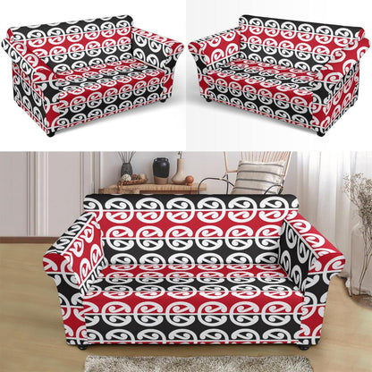 Maori Classic Themed Design Print Loveseat Slipcover-JTAMIGO.COM