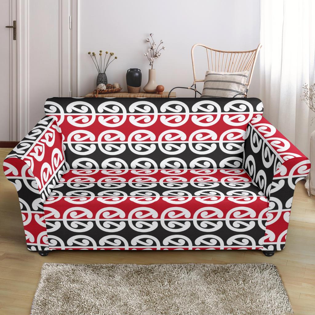 Maori Classic Themed Design Print Loveseat Slipcover-JTAMIGO.COM