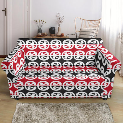 Maori Classic Themed Design Print Loveseat Slipcover-JTAMIGO.COM