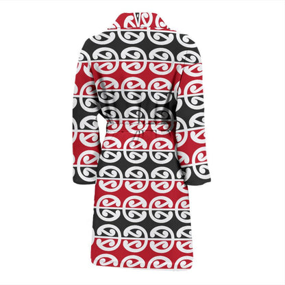 Maori Classic Themed Design Print Men Bath Robe-JTAMIGO.COM