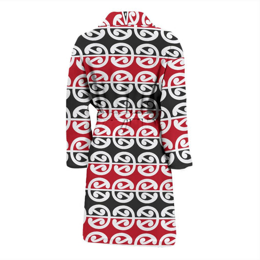 Maori Classic Themed Design Print Men Bath Robe-JTAMIGO.COM